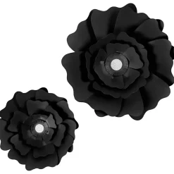 Papirblomster sort diam. 15+25 cm 230 g - 2 stk