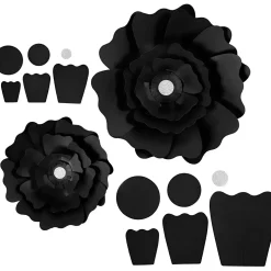 Papirblomster sort diam. 15+25 cm 230 g - 2 stk
