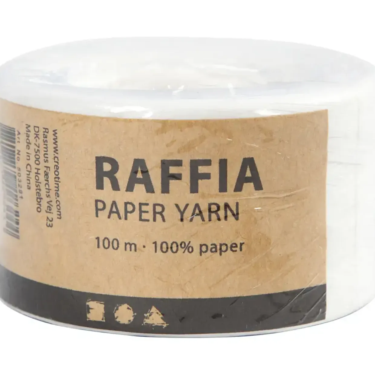 Papirgarn Raffia - B: 7-8 mm hvid - 100m