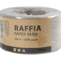 Papirgarn Raffia - B: 7-8 mm lys grå - 100m