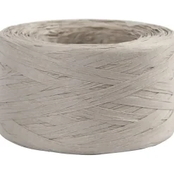 Papirgarn Raffia - B: 7-8 mm lys grå - 100m