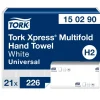 Papirhåndklæder ark, Tork 150290, Universal, H2 2-lags hvid 196mmx255mm, kasse a 4700 ark