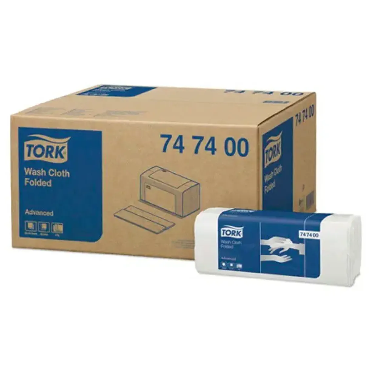 Papirhåndklæder - Tork 747400 - Vaskeklud - H3 - 4-lags - Hvid - 20x120ark