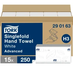 Papirhåndklæde Tork 290163 Soft H3 Advanced Zig-Zag - 15 pakker