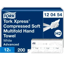 Papirhåndklæde Tork 120454 Xpress H2 soft 2-lags komprimerede 2400 ark