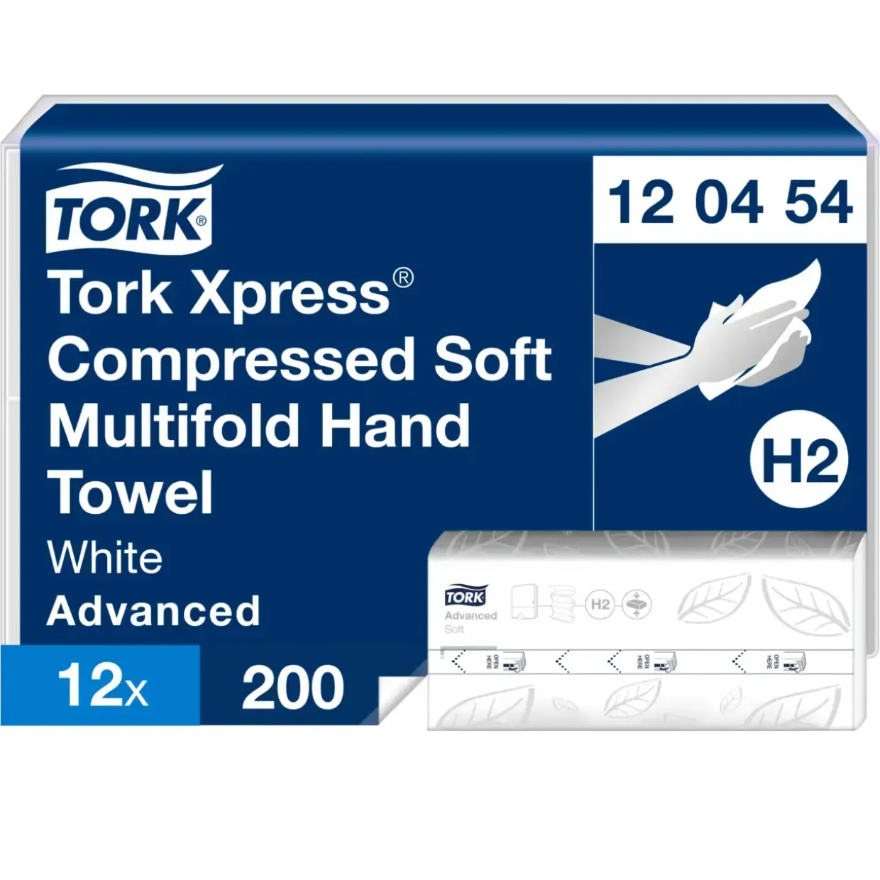 Papirhåndklæde Tork 120454 Xpress H2 soft 2-lags komprimerede 2400 ark