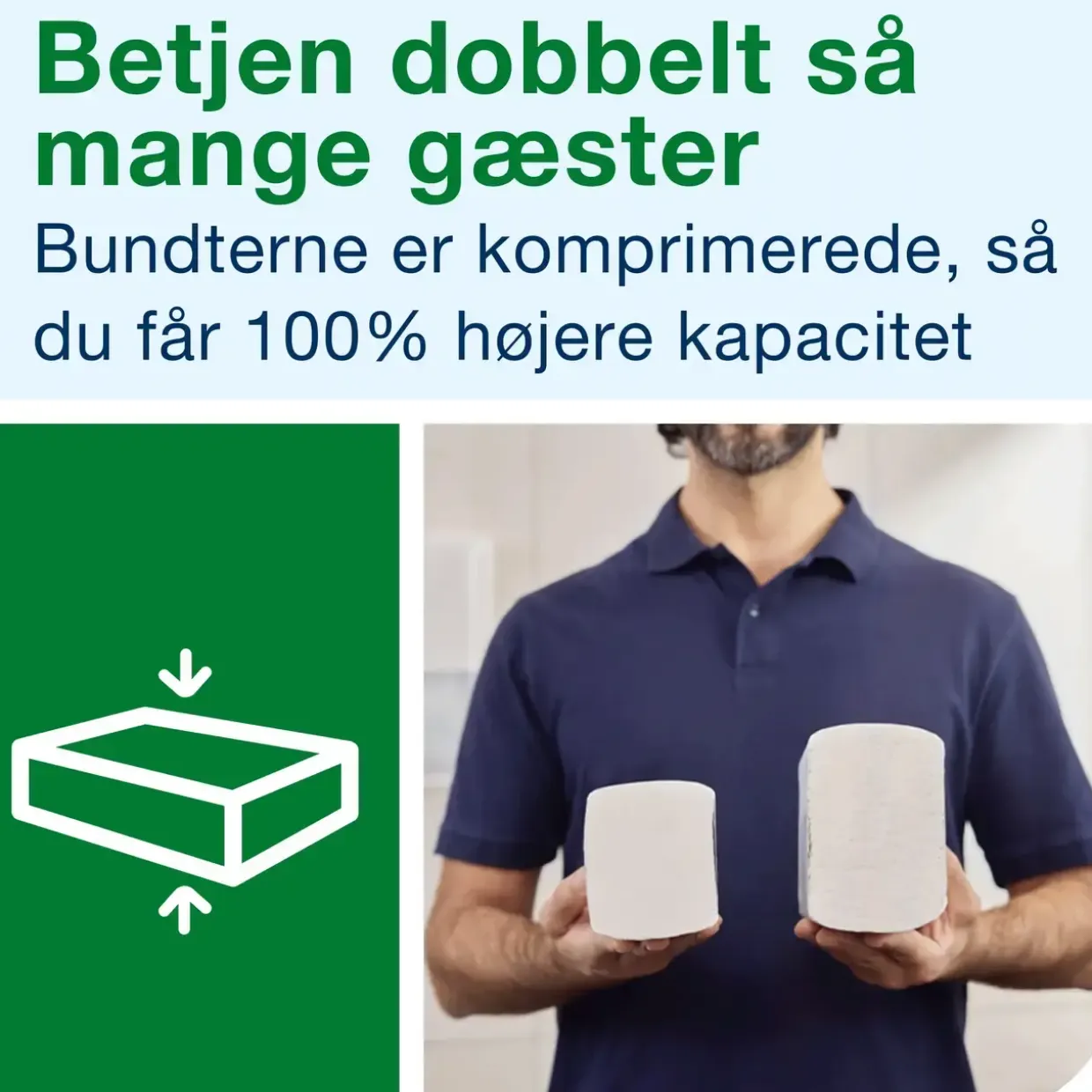 Papirhåndklæde Tork 120454 Xpress H2 soft 2-lags komprimerede 2400 ark