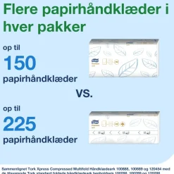 Papirhåndklæde Tork 120454 Xpress H2 soft 2-lags komprimerede 2400 ark
