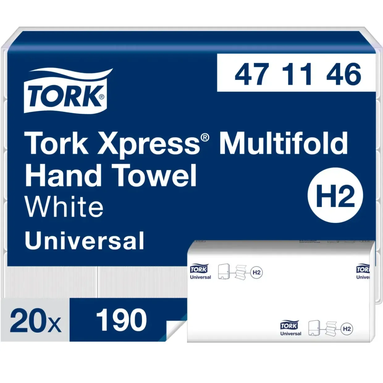 Papirhåndklæde Tork 471146 Xpress H2 Universal - 20 pakker