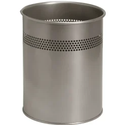 Papirkurv med huller Twin Metal - Sølvmetal 15 liter