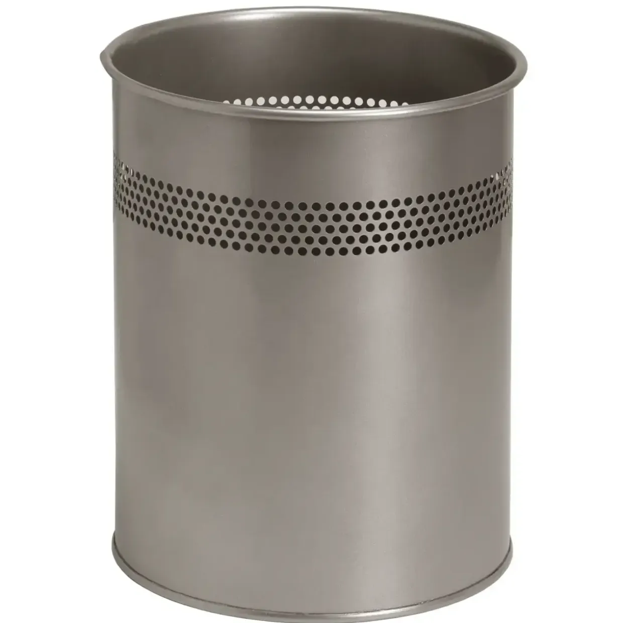 Papirkurv med huller Twin Metal - Sølvmetal 15 liter