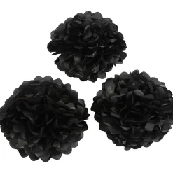 Papirpomponer diameter 20 + 24 + 30 cm 16 gram sort | 3 stk.