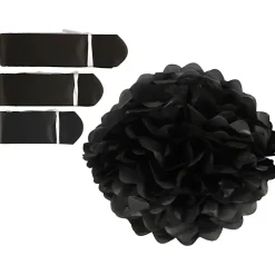 Papirpomponer diameter 20 + 24 + 30 cm 16 gram sort | 3 stk.