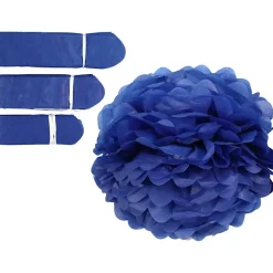 Papirpomponer diameter 20 + 24 + 30 cm 16 gram mørk blå | 3 stk.