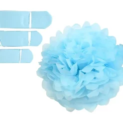 Papirpomponer diameter 20 + 24 + 30 cm 16 gram lys turkis | 3 stk.