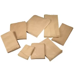 Papirpose med sidefal og snor 120/90 x 270 mm 1,5 kg brun - 1000 stk.