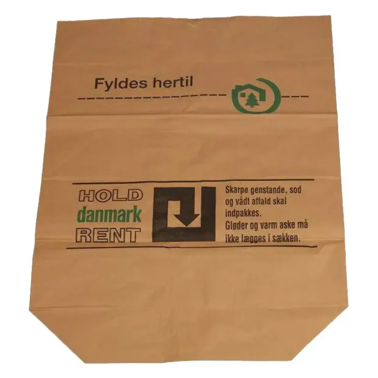 Papirsække 70x95x25cm 2-lags brun m.plastik indv - 20 stk