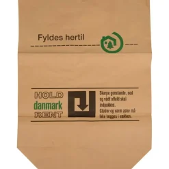 Papirsæk 1-lags 110 L brun 70x120cm med tryk - 50 stk