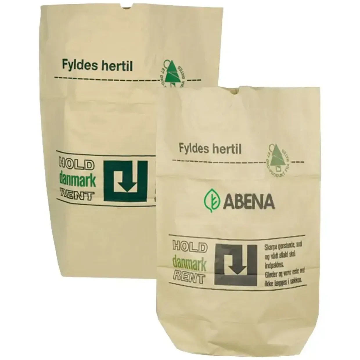 Papirsæk - 2-lags - 110 l - Brun - 70 x 95 + 25 cm - Vådstærk - 50 stk