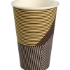 Papkrus Kaffebæger, Abena Gastro, Lines, 11,5cm, Ø8cm, 33 cl, brun - 1000 stk