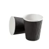 Papkrus Kaffebæger sort Ripple Wall pap 25 cl - 875 stk