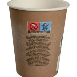 Papkrus Kaffebæger, The Swan, 9,1cm, Ø8cm, 24 cl, brun, komposterbar - 1000 stk