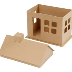 Papmaché Hus - 23x22,5x14,5 cm - 1 stk