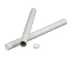 Paprør - Ø 70 x 2 x 745 mm - hvide med låg - 24 stk