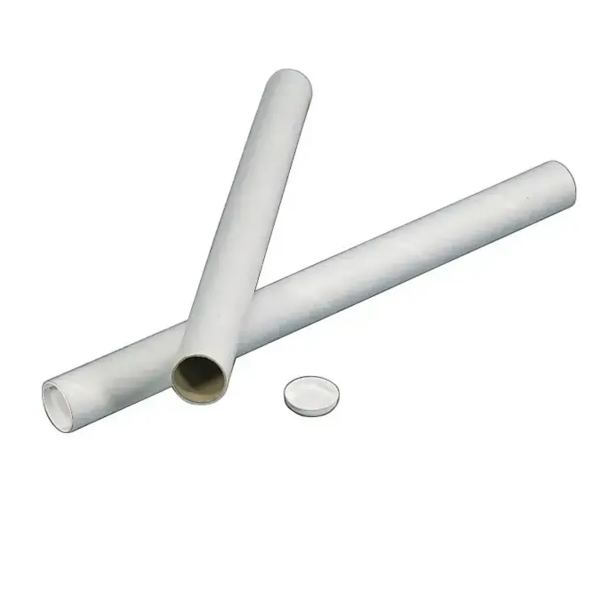 Paprør - Ø 50 x 2 x 650 mm - Hvid - Med låg - 24 stk.