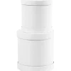 Papæske med låg i begge ender diam. 11+13 cm H: 11+13 cm hvid - 2 stk.