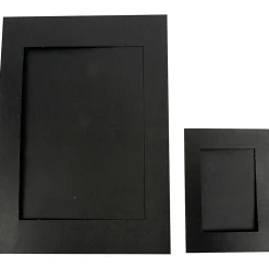 Passepartout ramme A4+A6 ass. udskæring 6,5 x 12,5 + 16 x 21 cm sort - 120 stk