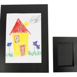 Passepartout ramme A4+A6 ass. udskæring 6,5 x 12,5 + 16 x 21 cm sort - 120 stk