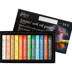 Pastel farver - Gallery oliepastel premium 1 x 7 cm - 12 ass. farver