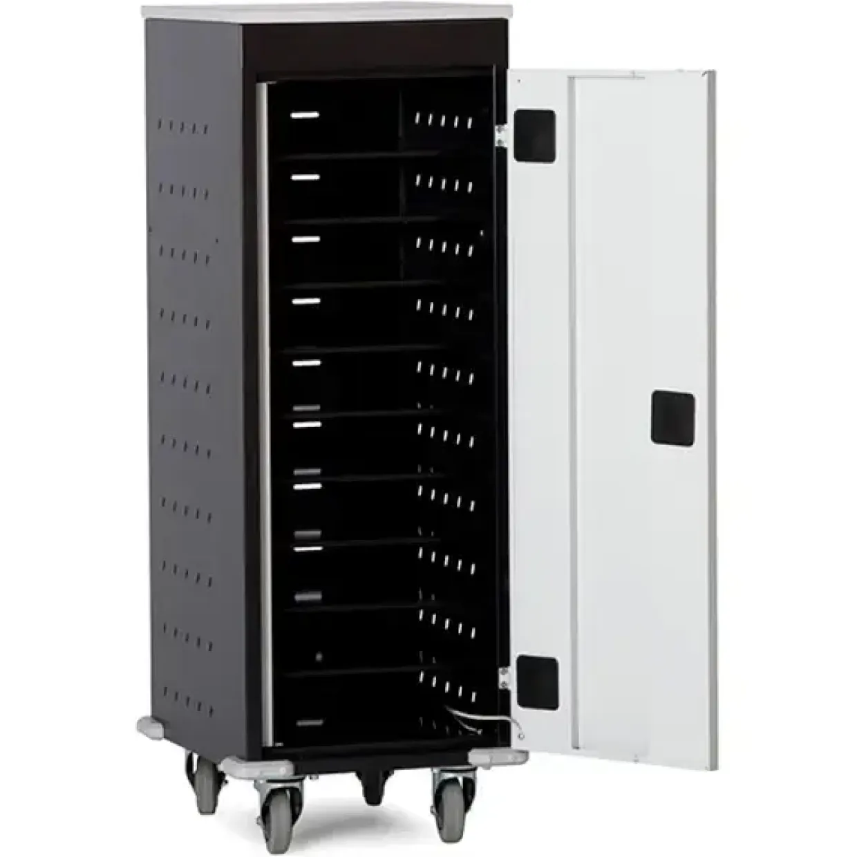 PC opladningsskab - Mobil 10 rum Seq - 1250x530x500mm