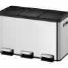 Pedalspand, EKO Essential, stål mat, 2-rums, 2x30 l