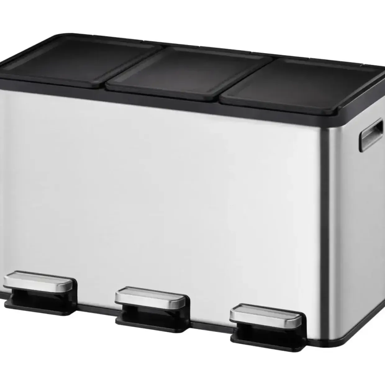 Pedalspand, EKO Essential, stål mat, 2-rums, 2x30 l