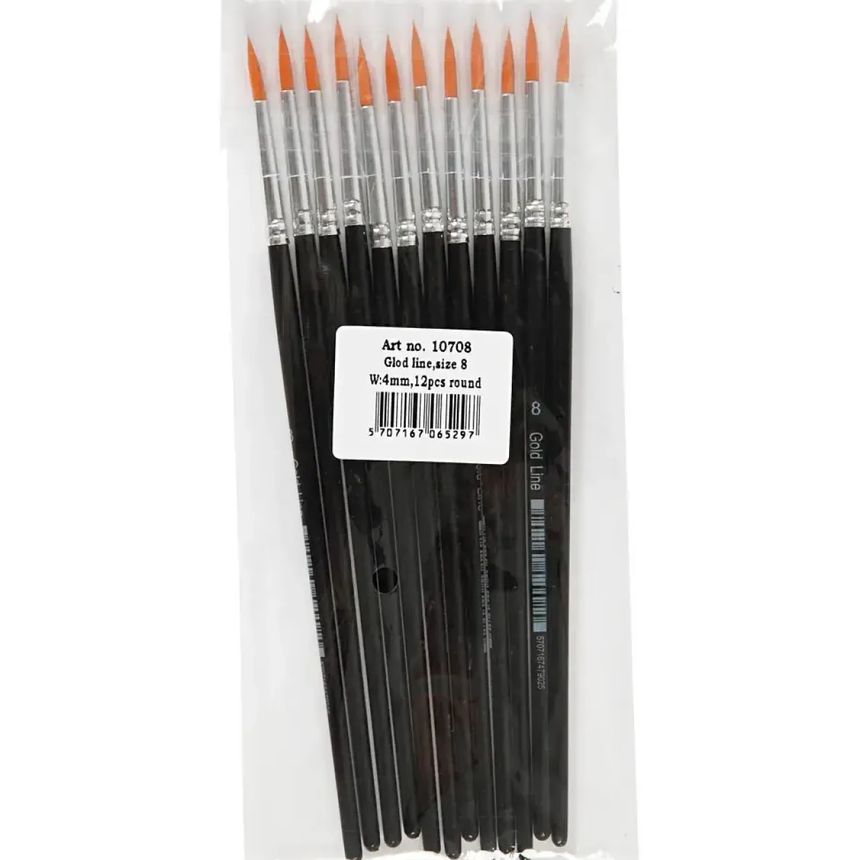 Pensler – Gold Line – rund – nr. 8 – 4 mm – 12 stk