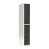 Personaleskab 1x300 mm Lige tag 2-delt søjle Laminat dør Nocturne wood Cylinderlås