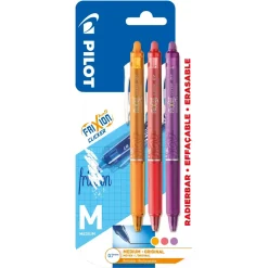 Pilot Frixion Clicker kuglepen blister 3-pak orange/koral pink/lilla