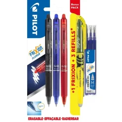 Pilot FriXion Clicker med klik - Bonuspack 3 Light Refillset