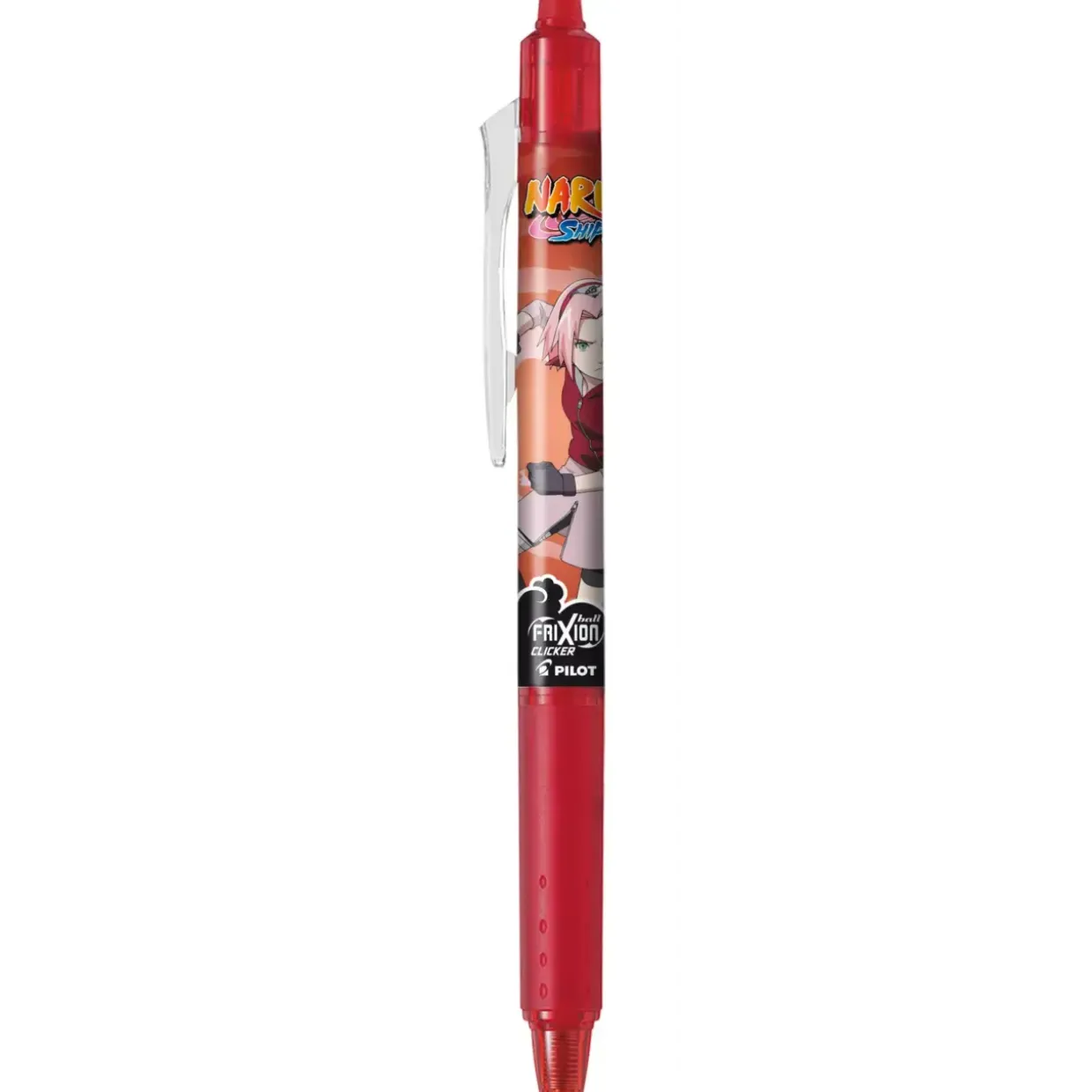Pilot Frixion Clicker m/klik Naruto 0,7 rød - Køb minimum 12 stk.