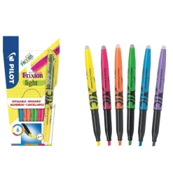 Pilot Frixion Light sæt med 6 stk. ass farver - Køb minimum 12 stk.