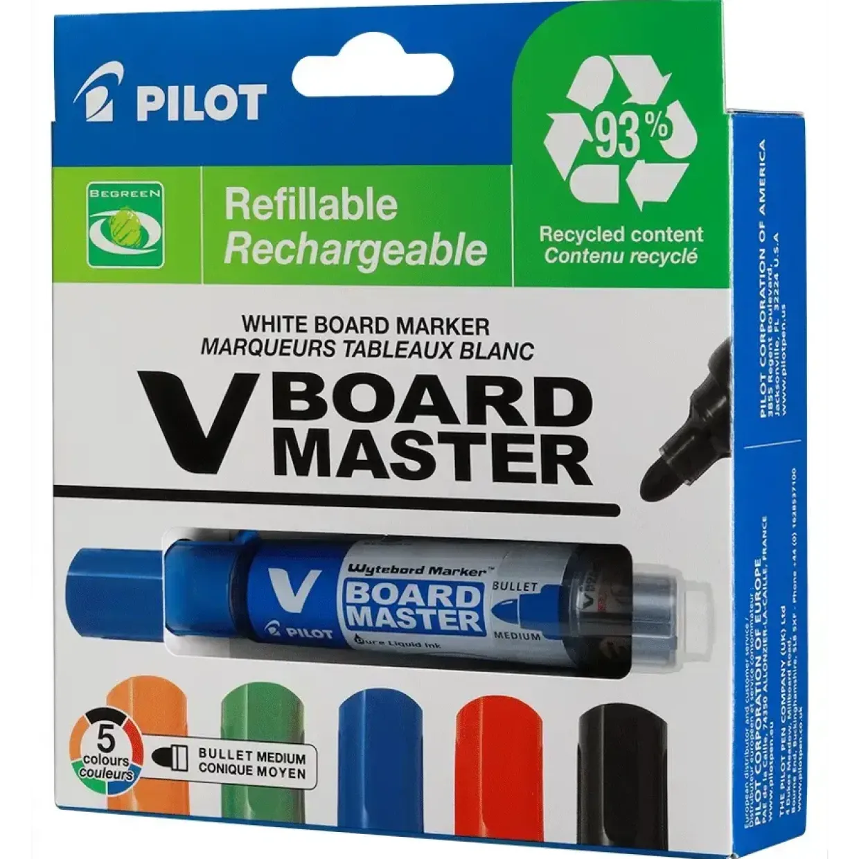 Pilot V Board Master penne sæt, 5 stk