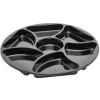 Plastbakke C0321-7A Ø320x25 mm 7-rum CPET rund sort til tapas - 150 stk/krt