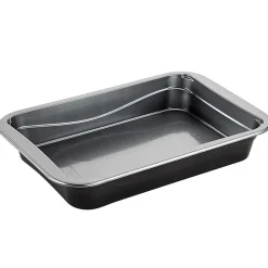 Plastbakke C2294-1B 294x193x45 mm med Bæregreb CPET Sølv med Sort yderside - 204 stk/krt