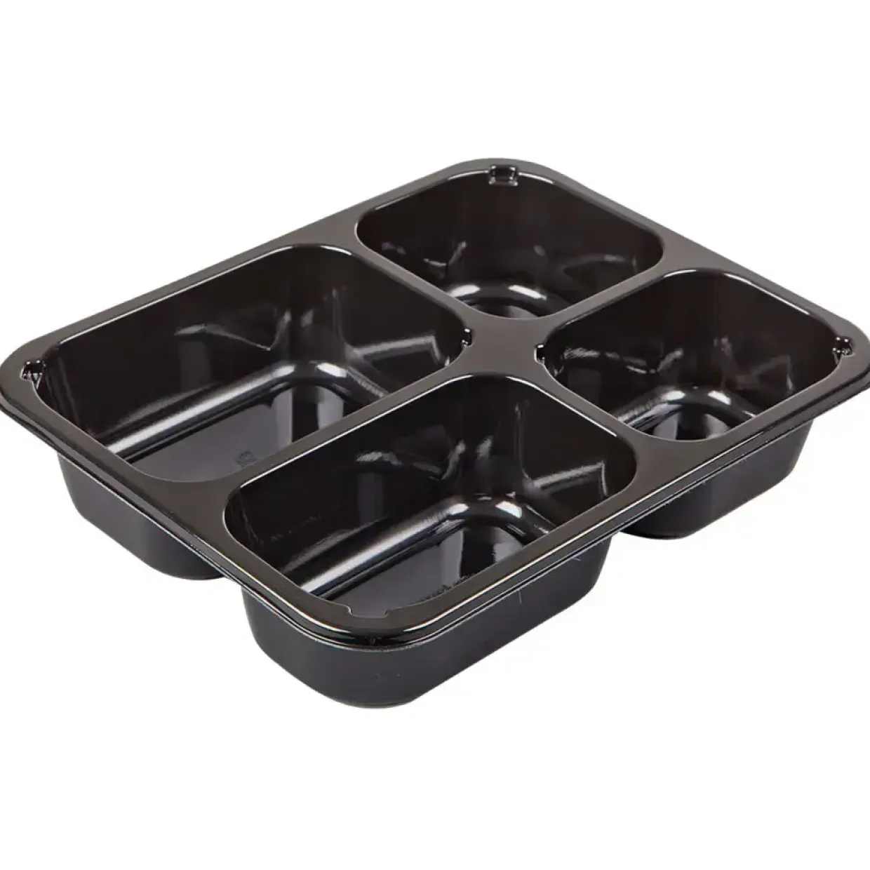 Plastbakke C-pet bakke sort 4 rums 1070 ml 17,80cm - 228 stk