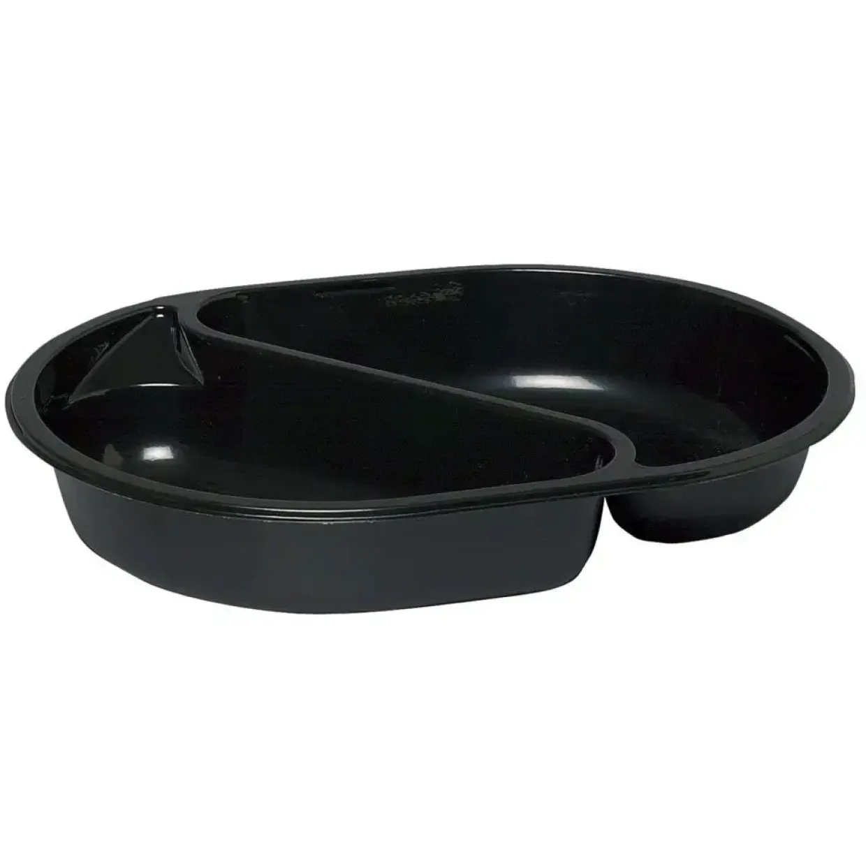 Plastbakke C-Pet sort menuserie 2-rums hovedret 395/500 ml 23,80cm - 240 stk