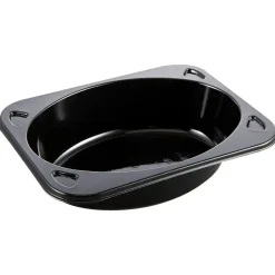 Plastbakke C-Pet sort 1 rums biret 395 ml 16cm - 912 stk