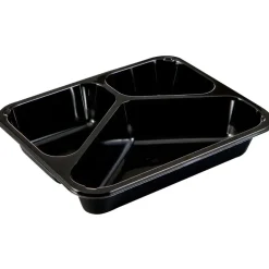 Plastbakke C-Pet sort Standard serie 3-rums hovedret 200|285|521 ml 22,70cm - 276 stk