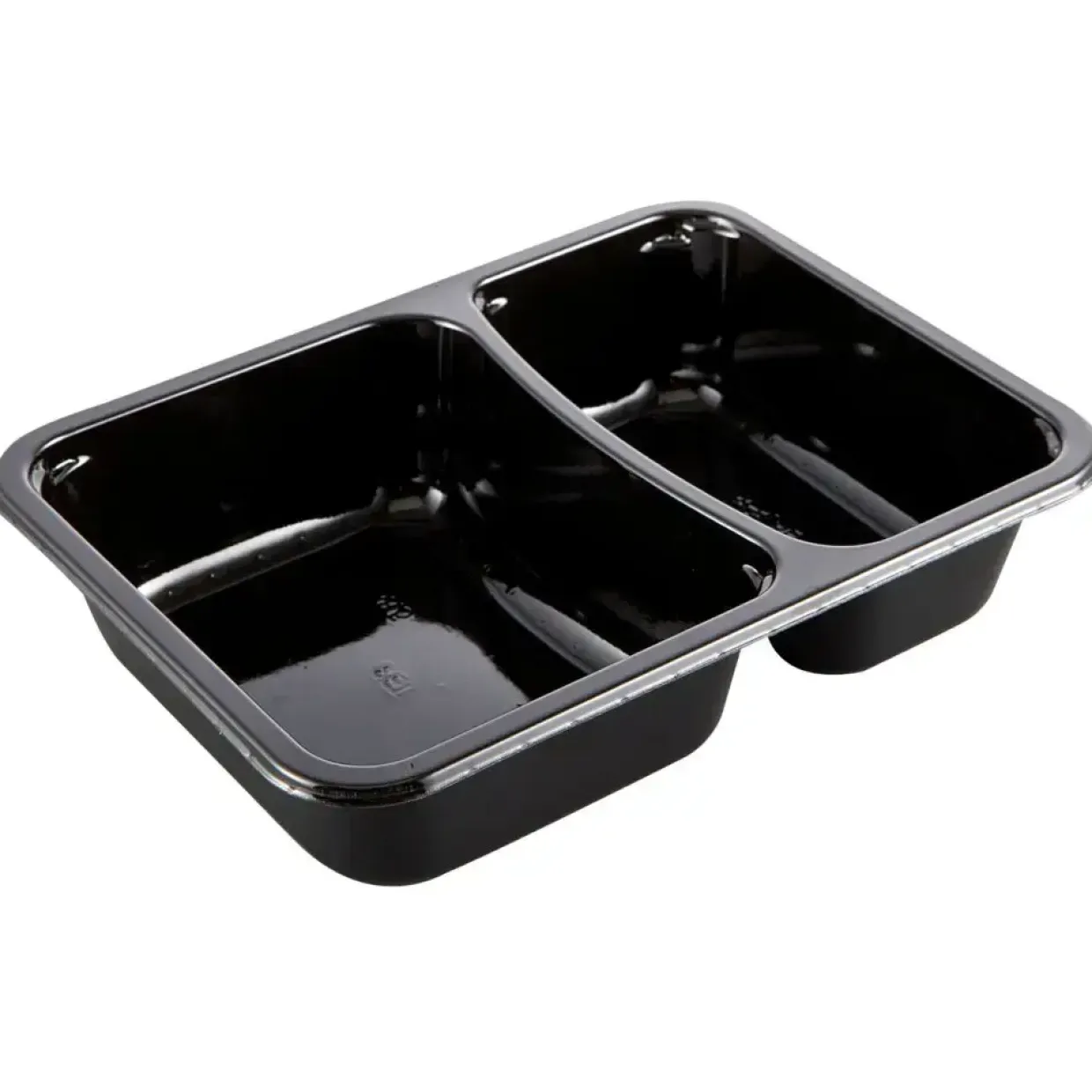 Plastbakke C-Pet sort Standard serie 2-rums biret 215/315 ml 17,10cm - 816 stk